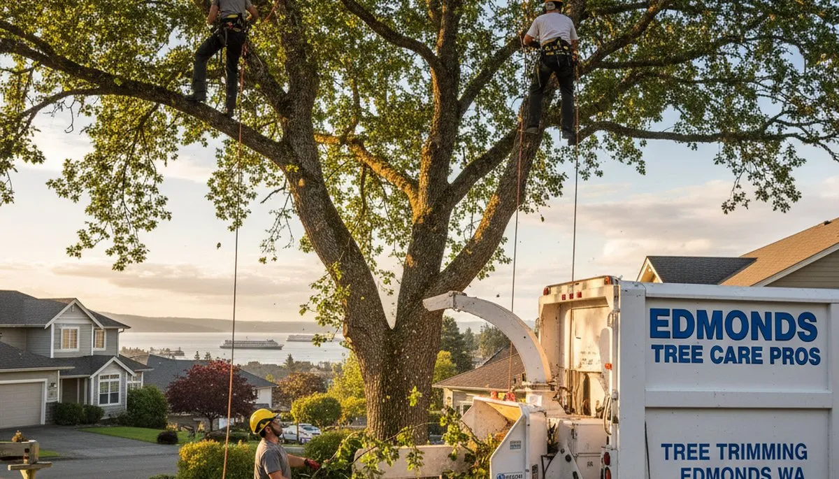 Professional tree removal service in Bellevue WA safely clearing large trees for homeowners